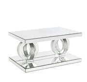 Mirrored frame with faux diamond inlay coffee table by Acme additional picture 2