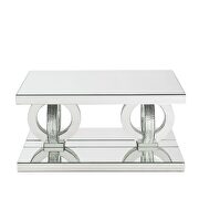 Mirrored frame with faux diamond inlay coffee table by Acme additional picture 3