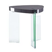 Gray high gloss & clear glass coffee table by Acme additional picture 2