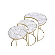 Faux marble & gold 3pieces pack nesting table set by Acme additional picture 4