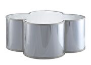 Silver & champagne finish mirrored table top/ base coffee table by Acme additional picture 2