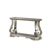 Antique silver & clear glass sofa table by Acme additional picture 2