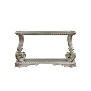 Antique silver & clear glass sofa table by Acme additional picture 3