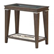 Walnut & glass finish side table by Acme additional picture 2