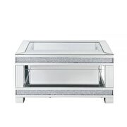 Stylish rectangular clear glass top / mirrored coffee table by Acme additional picture 2