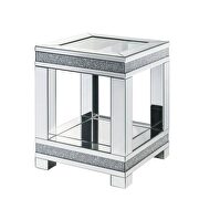 Stylish rectangular clear glass top / mirrored coffee table by Acme additional picture 3