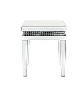 Decorative faux crystals reflective surface end table by Acme additional picture 2