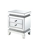 Faux ice cube crystals mirrored top accent table by Acme additional picture 2