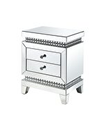 Faux ice cube crystals mirrored top accent table additional photo 2 of 4