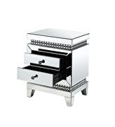 Faux ice cube crystals mirrored top accent table additional photo 5 of 4