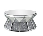 Mirrored top and pedestal table base coffee table by Acme additional picture 2