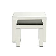 Brilliant mirrored top and glistening faux crystals inlay accent table by Acme additional picture 4