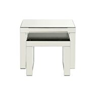 Brilliant mirrored top and glistening faux crystals inlay accent table additional photo 4 of 3