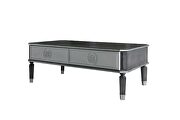 Charcoal & light gray finish intricate accents coffee table by Acme additional picture 2