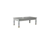 Pearl gray finish and golden trimmed accents elegant silhouett coffee table by Acme additional picture 2