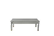 Pearl gray finish and golden trimmed accents elegant silhouett coffee table by Acme additional picture 4