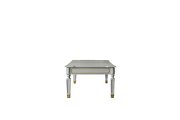 Pearl gray finish and golden trimmed accents elegant silhouett coffee table by Acme additional picture 5