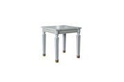 Pearl gray finish and golden trimmed accents elegant silhouett coffee table by Acme additional picture 8