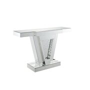 V-base mirrored panel console table by Acme additional picture 2