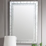 Turned square base glam style mirrored console by Acme additional picture 3