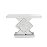 Turned square base glam style mirrored console by Acme additional picture 5