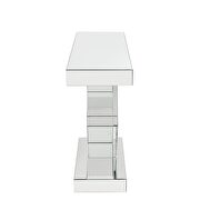 Turned square base glam style mirrored console by Acme additional picture 6