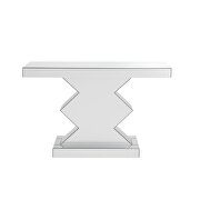 Turned square base glam style mirrored console by Acme additional picture 7