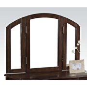 Cherry finish vanity desk, stool and mirror by Acme additional picture 2