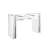 Mirrored & faux crystals vanity desk, stool and mirror by Acme additional picture 2
