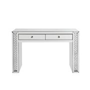 Mirrored & faux crystals vanity desk, stool and mirror by Acme additional picture 3