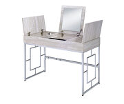 Natural & chrome vanity desk by Acme additional picture 5