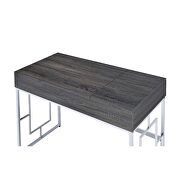 Black oak & chrome vanity desk by Acme additional picture 4