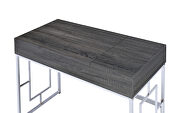 Black oak & chrome vanity desk by Acme additional picture 9
