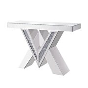 Console table w/ triangle mirrored base design by Acme additional picture 2