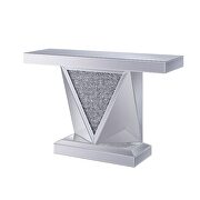 Triangle mirrored panels console table by Acme additional picture 2