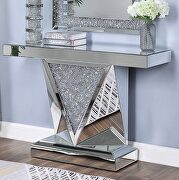 Triangle mirrored panels console table by Acme additional picture 3