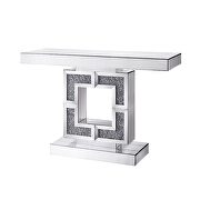 Square glam base faux crystals / mirrored panels side table by Acme additional picture 2