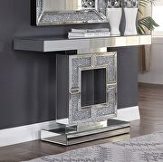 Square glam base faux crystals / mirrored panels side table by Acme additional picture 3