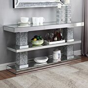 Mirrored faux diamonds console table by Acme additional picture 3