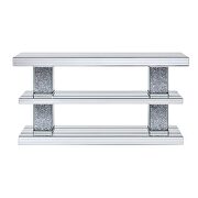 Mirrored faux diamonds console table by Acme additional picture 4