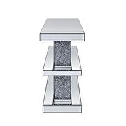 Mirrored faux diamonds console table by Acme additional picture 5
