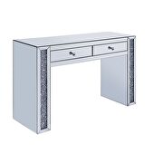 Mirrored & faux diamonds vanity desk, stool and wall art by Acme additional picture 2