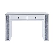 Mirrored & faux diamonds vanity desk, stool and wall art by Acme additional picture 3