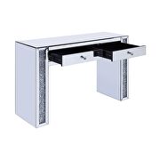 Mirrored & faux diamonds vanity desk, stool and wall art by Acme additional picture 7