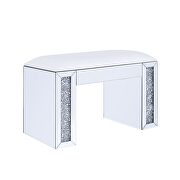 Mirrored & faux diamonds vanity desk, stool and wall art by Acme additional picture 8
