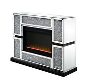 Mirrored & acrylic diamonds fireplace by Acme additional picture 2