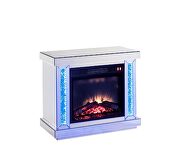 Mirrored & faux diamonds brilliant rectangular fireplace w/ led by Acme additional picture 3
