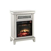 Mirrored & faux diamonds rectangular led electric fireplace by Acme additional picture 2