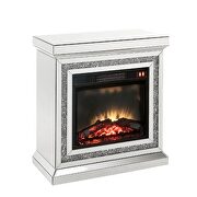 Beautiful mirrored finish brilliant rectangular led electric fireplace by Acme additional picture 2