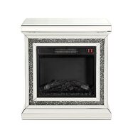 Beautiful mirrored finish brilliant rectangular led electric fireplace by Acme additional picture 4